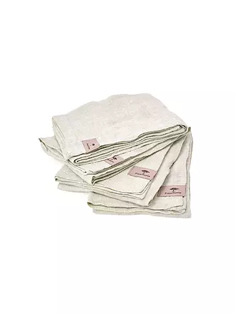 FYNCH-HATTON | Servilletas de lino, juego de 4, 50x50cm, Azul Paloma | hellgrün